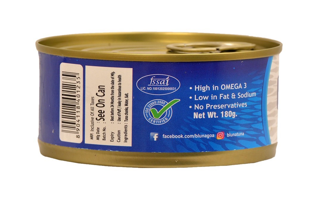 Bluna Tuna Chunks In Brine    Tin  180 grams